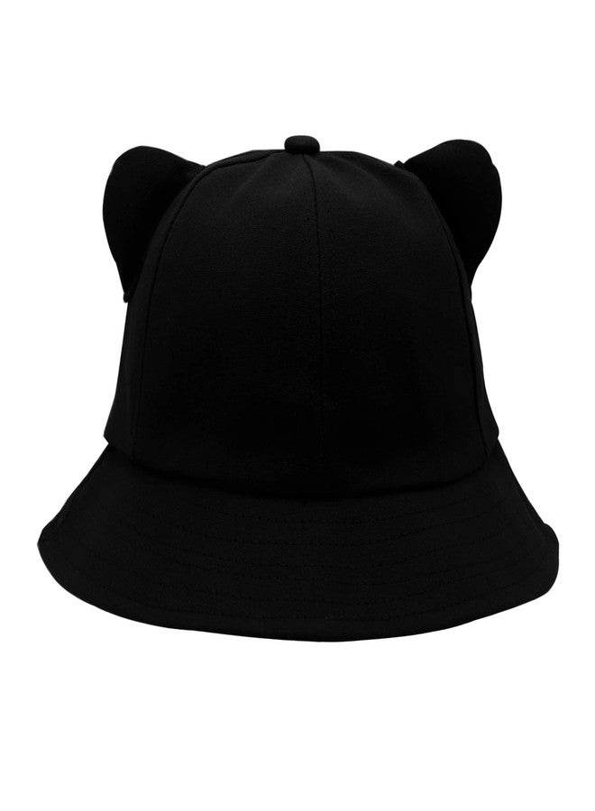 Umeepar Unisex Packable Bucket Hat Sun Hat for Womens Men (Cat Ear &Tail) (US, Alpha, One Size, Black) - Image 1
